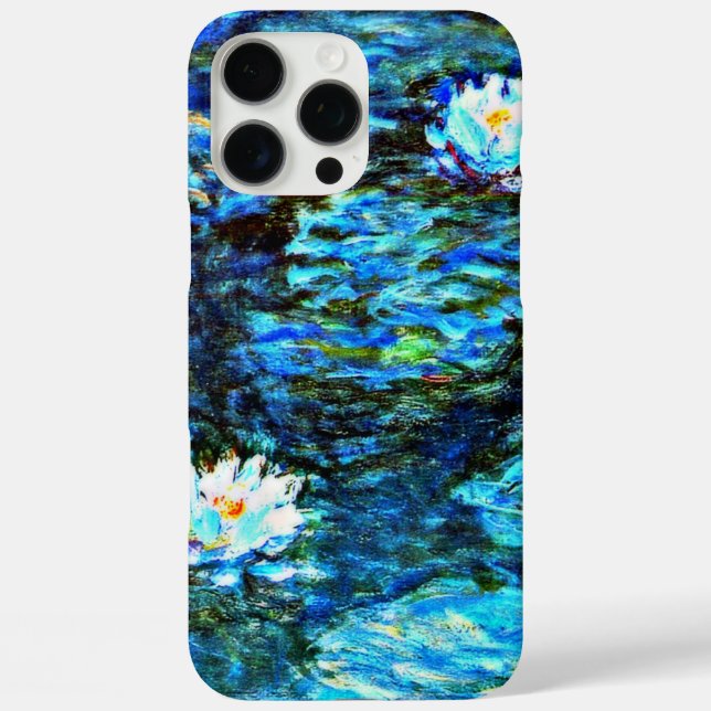 Funda iPhone 16 Pro Max Monet - Lilies de agua (azul) (Reverso )