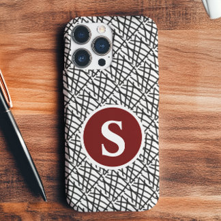 Funda iPhone 16 Pro Max Monograma blanco y negro