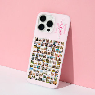 Funda iPhone 16 Pro Max Monograma Collage de fotos personalizado 88