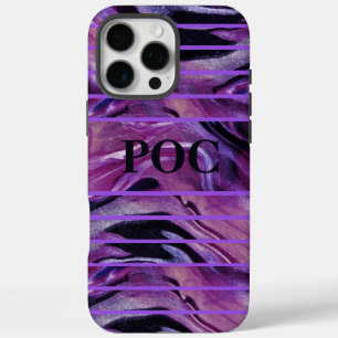 Funda iPhone 16 Pro Max Monograma de abstracto púrpura negro Funda-mate