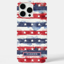 Funda iPhone 16 Pro Max Monograma de Estrellas y Franjas