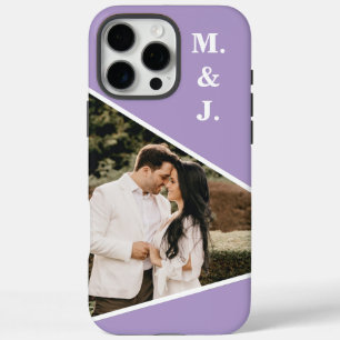 Funda iPhone 16 Pro Max Monograma de lavanda de fotos