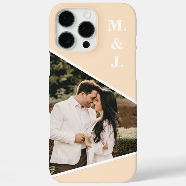 Funda iPhone 16 Pro Max Monograma de Peach Photo (Reverso )