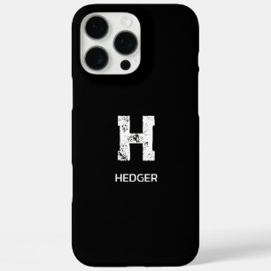 FUNDA iPhone 16 PRO MAX MONOGRAMA DE UNA LETRA BLANCA MINIMALISTA NOMBRE N