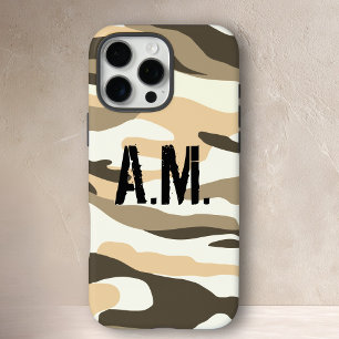 Funda iPhone 16 Pro Max Monograma del ejército de camuflaje Amarillo franc