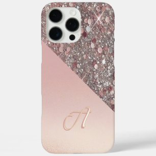 Funda iPhone 16 Pro Max Monograma Elegante de Oro Rosa