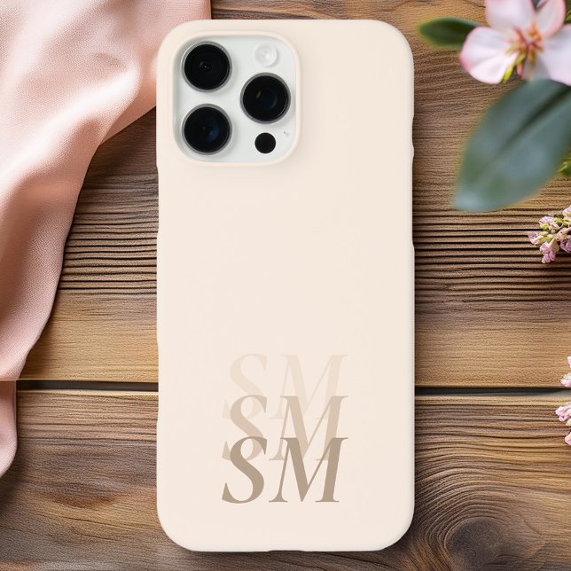 Funda iPhone 16 Pro Max Monograma inicial elegante y moderno (Subido por el creador)