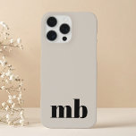 Funda iPhone 16 Pro Max Monograma inicial Minimalista moderno beige<br><div class="desc">Estuche minimalista Moderno de Monograma Inicial. Crea tu propio estuche para iPhone personalizado con el nombre inicial del personalizado.</div>