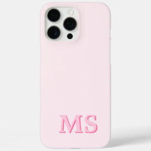 Funda iPhone 16 Pro Max Monograma inicial rosado moderno