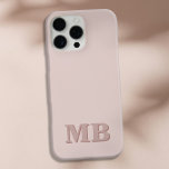 Funda iPhone 16 Pro Max Monograma inicial rosado rosado moderno minimalist<br><div class="desc">Estuche de teléfono monograma inicial Minimalista beige rosado moderno. Crea tu propio estuche para iPhone personalizado con el nombre inicial del personalizado.</div>