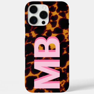 Funda iPhone 16 Pro Max Monograma moderno de Tortoiseshell