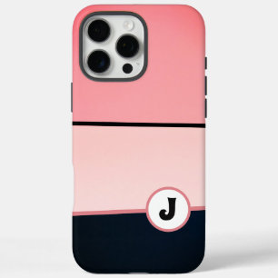 Funda iPhone 16 Pro Max Monograma moderno Moda Girona banda negra rosa