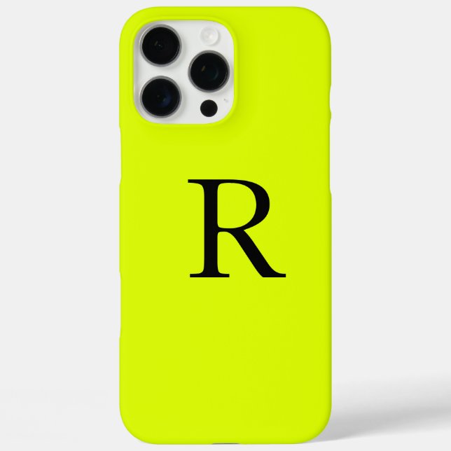 Funda iPhone 16 Pro Max Monograma Nombre Chartreuse Fluorescente Aguja Ama (Reverso )