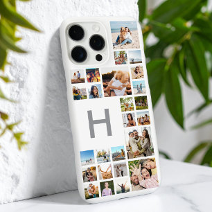 Funda iPhone 16 Pro Max Monograma personalizado de Collage de fotos Person
