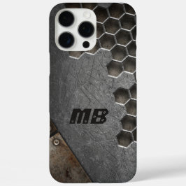 Funda iPhone 16 Pro Max Monograma Rústico Grunge Masculino Personalizado
