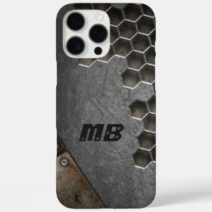 Funda iPhone 16 Pro Max Monograma Rústico Grunge Masculino Personalizado