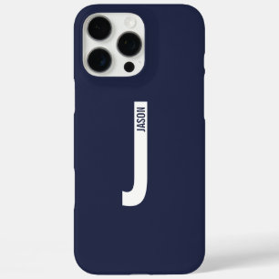 Funda iPhone 16 Pro Max Monograma y nombre negrita personalizado moderno