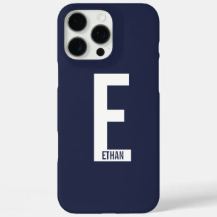 Funda iPhone 16 Pro Max Monograma y nombre negrita personalizado moderno