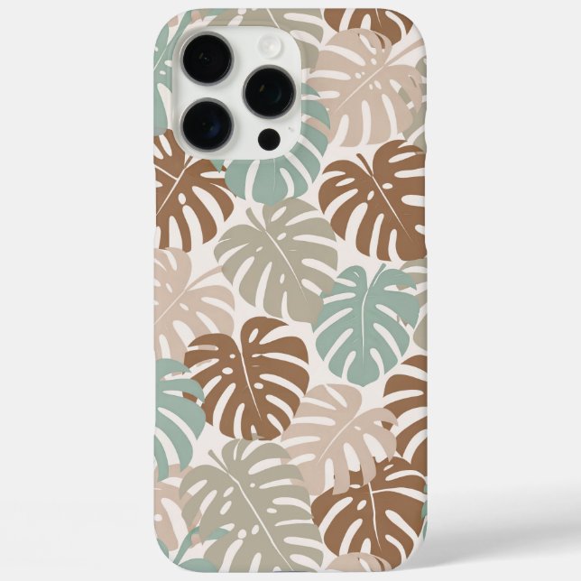 Funda iPhone 16 Pro Max Monstera moderno hawaii boho (Reverso )
