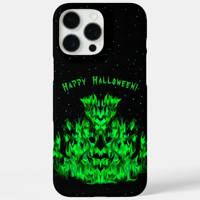 Funda iPhone 16 Pro Max Monstruo de la llama en el cielo estrellado (Reverso )