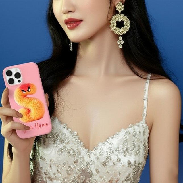 Funda iPhone 16 Pro Max Monstruo Esponjoso Personalizable Inicial S (Subido por el creador)