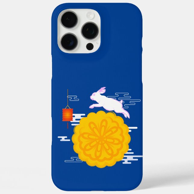 Funda iPhone 16 Pro Max Moonakes Jumping Moon Rabbit, Festival de Mediados (Reverso )