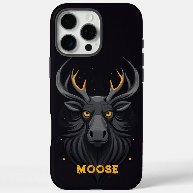 Funda iPhone 16 Pro Max Moose Black enojado (Reverso)