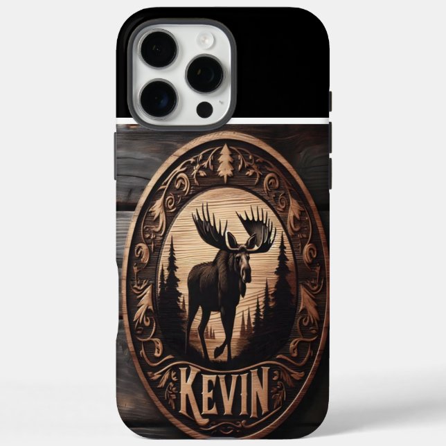 Funda iPhone 16 Pro Max Moose Carving de Kevin (Reverso)