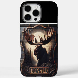 Funda iPhone 16 Pro Max Moose Carving With Name