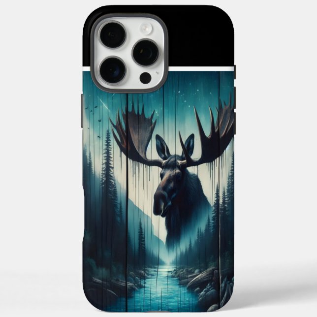 Funda iPhone 16 Pro Max Moose En La Noche (Reverso)