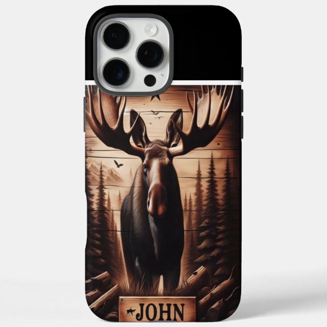 Funda iPhone 16 Pro Max Moose Forestal de John (Reverso)