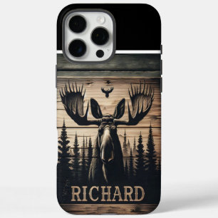 Funda iPhone 16 Pro Max Moose In the Woods Rótulo