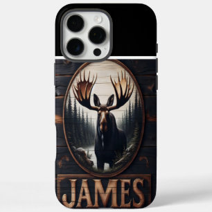 Funda iPhone 16 Pro Max Moose In the Woods Rótulo