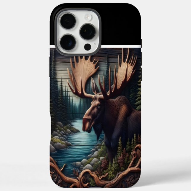 Funda iPhone 16 Pro Max Moose tallado por una secuencia (Reverso)
