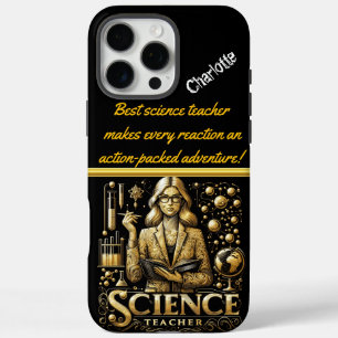 Funda iPhone 16 Pro Max Motivando al profesor de ciencias en el laboratori