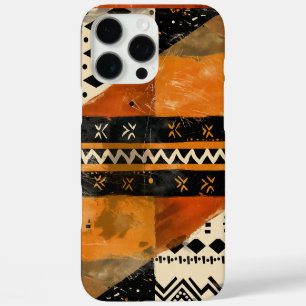 Funda iPhone 16 Pro Max Motivos tribales en tonos negro y tierra