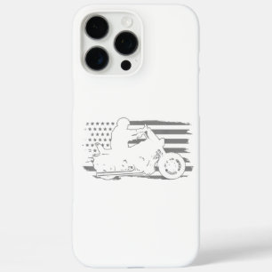 Funda iPhone 16 Pro Max Motocicleta patriótica bandera estadounidense vint