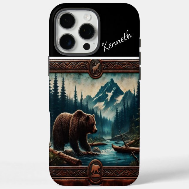 Funda iPhone 16 Pro Max Mountain Stream Grizzly (Reverso)