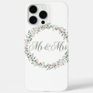Funda iPhone 16 Pro Max Mr & Mrs Eucalyptus Wreath iPhone Case