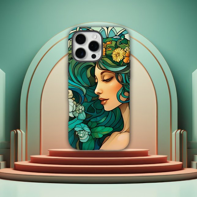 Funda iPhone 16 Pro Max Mujer romántica Art Nouveau (Subido por el creador)