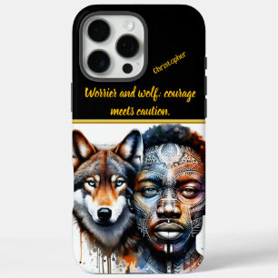 Funda iPhone 16 Pro Max Mundos emergentes de hombres y lobos en arte vibra