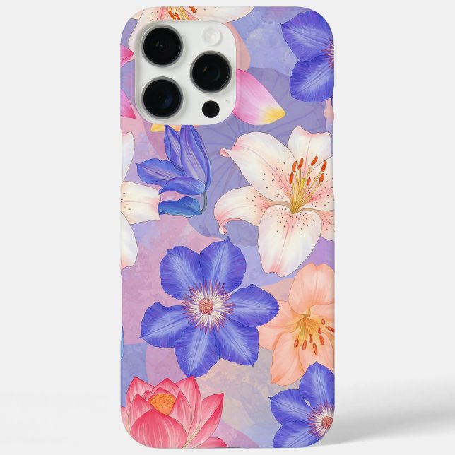 Funda iPhone 16 Pro Max Muro de flores (Reverso )