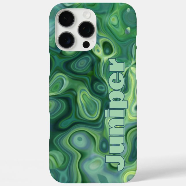 Funda iPhone 16 Pro Max Mystic Green Abstract Swirls (Reverso )
