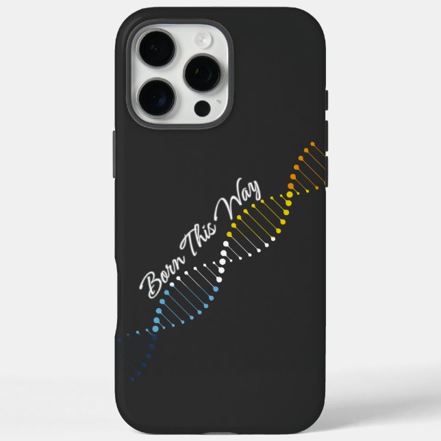 Funda iPhone 16 Pro Max Nacido de esta manera - ADN del Orgullo AroAce (Reverso)