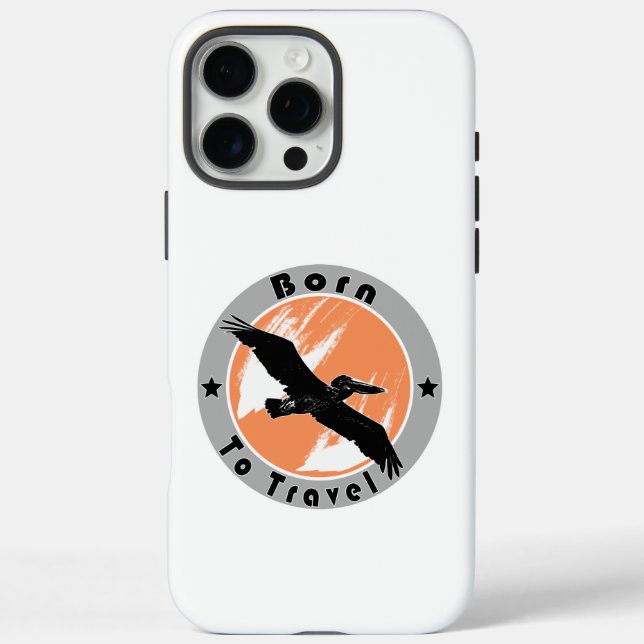 Funda iPhone 16 Pro Max Nacido para viajar Funda-Mate iPhone estuche (Reverso)