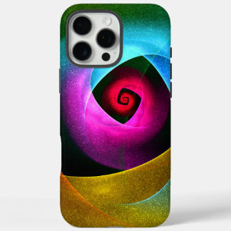 Funda iPhone 16 Pro Max Naranja azul Patrón de arte de resumen moderno ros