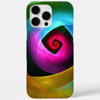 Funda iPhone 16 Pro Max Naranja azul Patrón de arte de resumen moderno ros