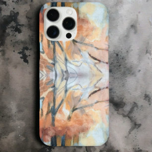 Funda iPhone 16 Pro Max Naranja gris crema color de agua abstracto beige m