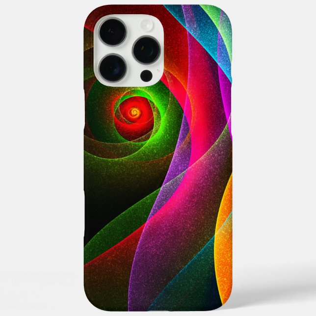 Funda iPhone 16 Pro Max Naranja Verde Rojo Patrón de arte abstracto modern (Reverso )