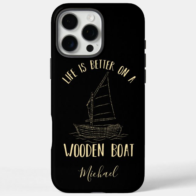 Funda iPhone 16 Pro Max Náutica moderna personalizado (Reverso)